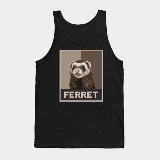 Ferret Pop Art Style Tank Top by raiseastorm